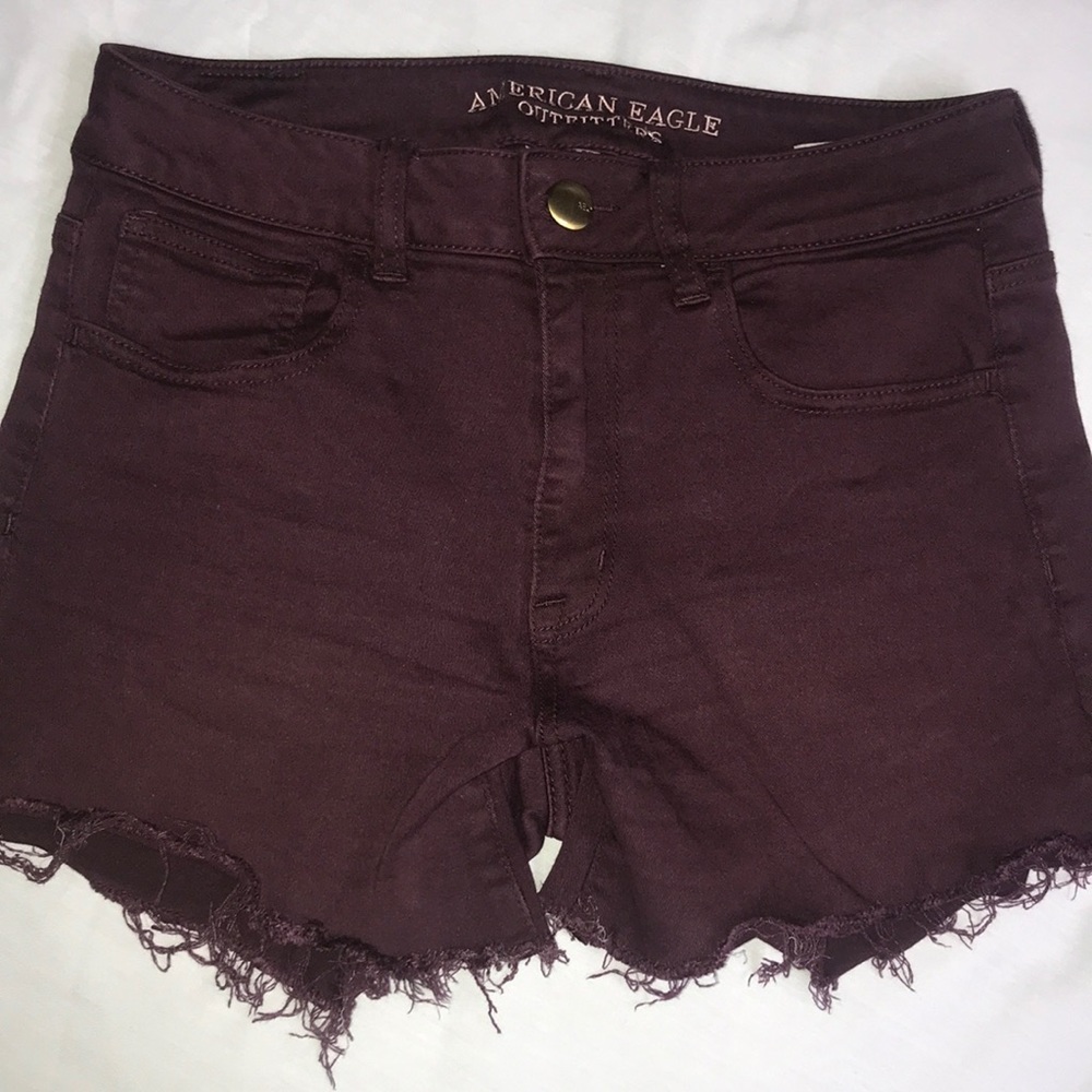 Purple High Rise Shortie Shorts